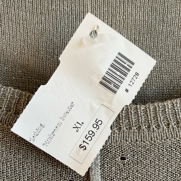 Simon Chang Sweater Silvery Gray Metallic Lightweight Tunic High-Low Knit XL NWT - Picture 12 of 12